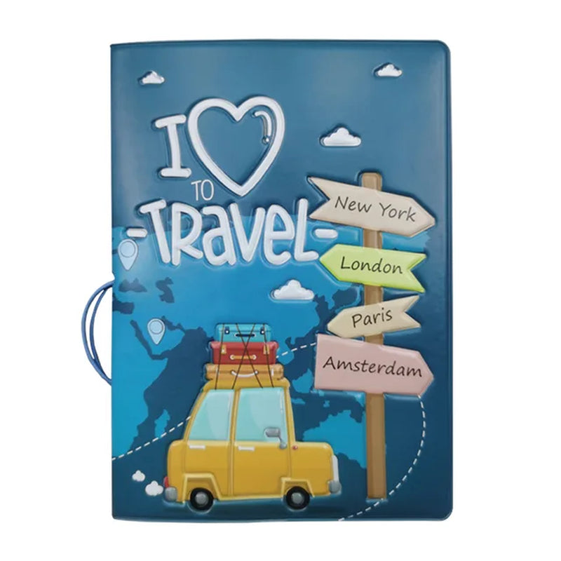 New design passport holder. Features PVC 3D print leather for a cute and practical accessory
