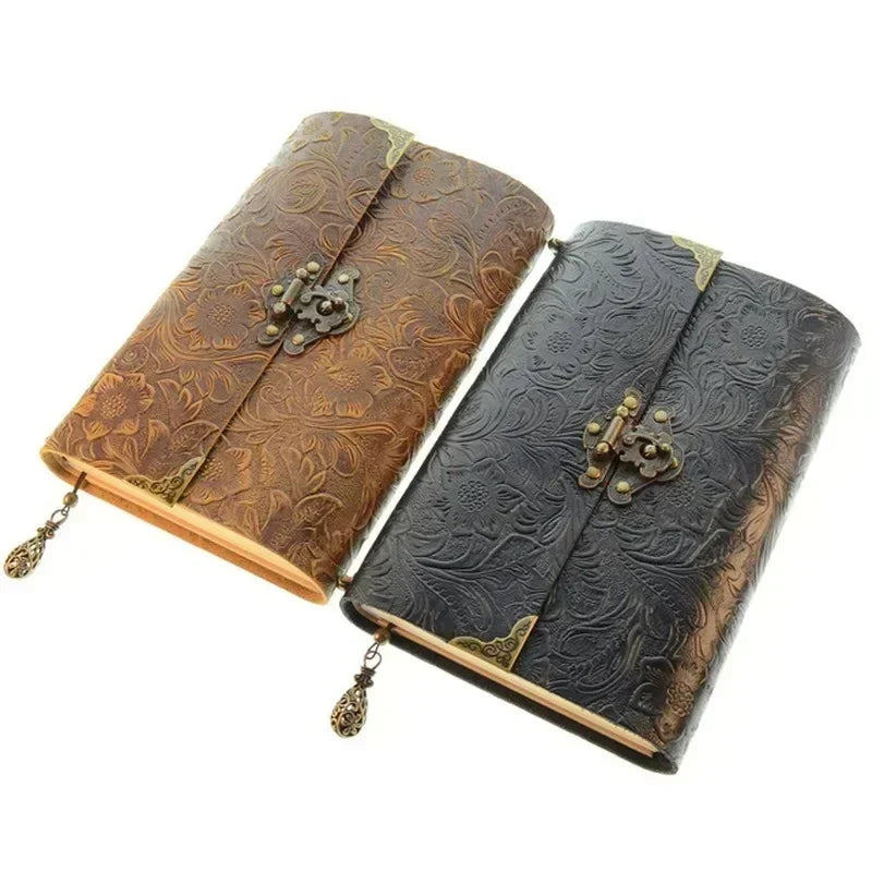 Embossed Leather Notebook. Secure, Stylish, and Perfect for travelers 