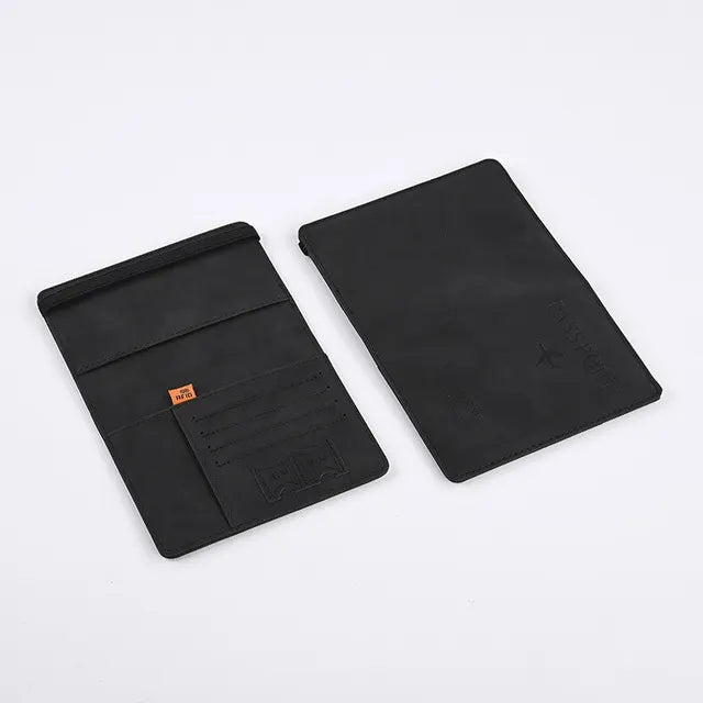 Compact PU leather wallet for passports, cards, and business essentials