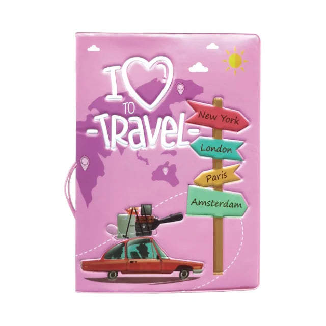 New design passport holder. Features PVC 3D print leather for a cute and practical accessory