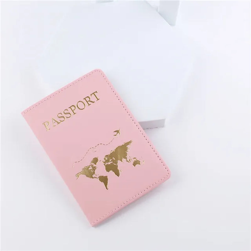 Stylish PU leather passport cover with map. Stylish and lightweight. Unisex. 