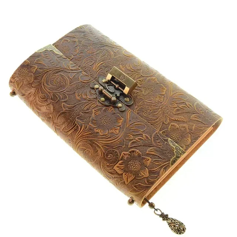 Embossed Leather Notebook. Secure, Stylish, and Perfect for travelers 