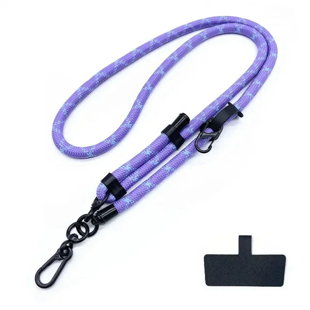 Versatile mobile lanyard with adjustable strap for outdoor convenience 
