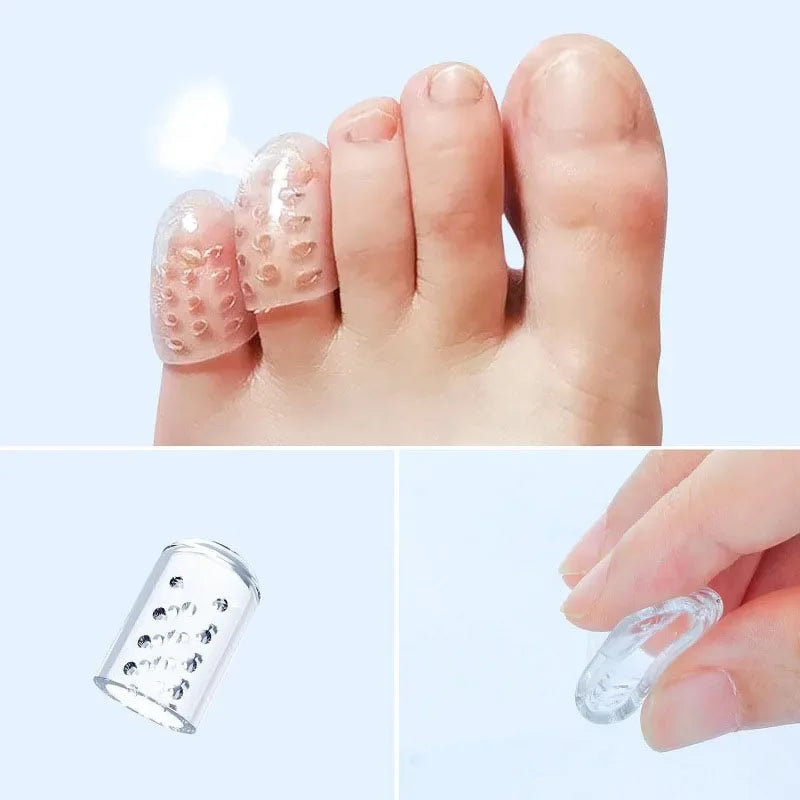Soft silicone toe caps: gentle protection for toes. Breathable and anti-friction