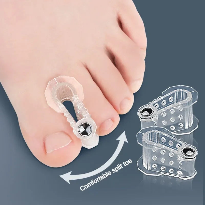 Silicone toe separators for foot care; correct bunions, hallux valgus 