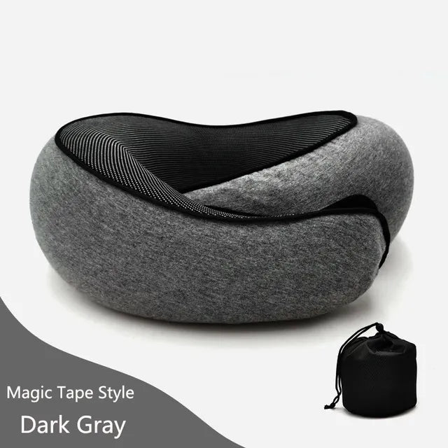 Portable U-shaped memory foam neck pillow for comfortable rest anywhere