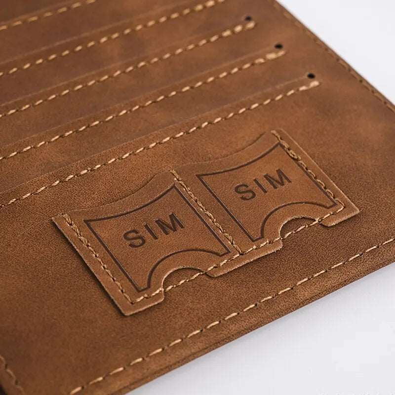 Compact PU leather wallet for passports, cards, and business essentials