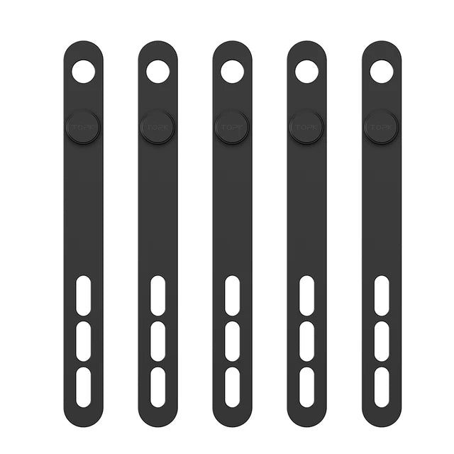 Reusable silicone cable ties for desk organization and wire management 