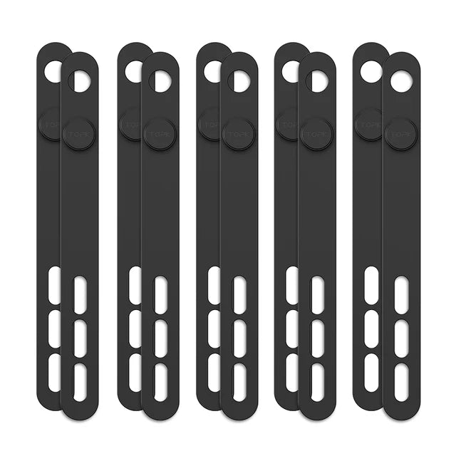 Reusable silicone cable ties for desk organization and wire management 